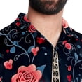 thumbnail image 5 of Eiffel Tower Valentine's Day Men's Casual Hawaiian Shirts, Printed Button Down Short Sleeve Summer Beach Tops with Spread Collar - Unisex, 5 of 6