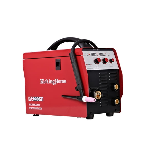 Multi-process 3 in 1 Welder KickingHorse® MA200TS. 208V/230V input, CSA-Certified High Power IGBT Inverter 200A MIG TIG and STICK Welding. Capable Welding Aluminum with MIG