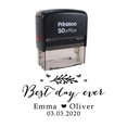 thumbnail image 1 of Printtoo Personalized Black Self Inking Best Day Ever Stamp Custom Wedding Favor Rubber Stamper-68 x 30 mm, 1 of 6