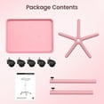 thumbnail image 4 of Utility Cart with Wheels Storage Cart with Tray Height Adjustable Salon Tray Cart Pink, 4 of 11