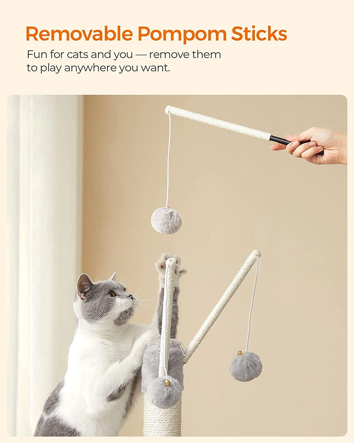 Cat Tree, Small Cat Tower for Indoor Cats, Kittens, Multi-Level Plush Cat Condo, Light Gray