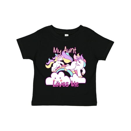 

Inktastic My Aunt Loves Me Unicorn Gift Toddler Toddler Girl T-Shirt