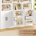 thumbnail image 6 of Homfa 70″ Tall Bookshelf and Bookcase with Cabinets, 63'' Wide Triple Row Display Shelves, 15 Cubes 5-Tiers Large Bookcase for Living Room Home Office, White, 6 of 7