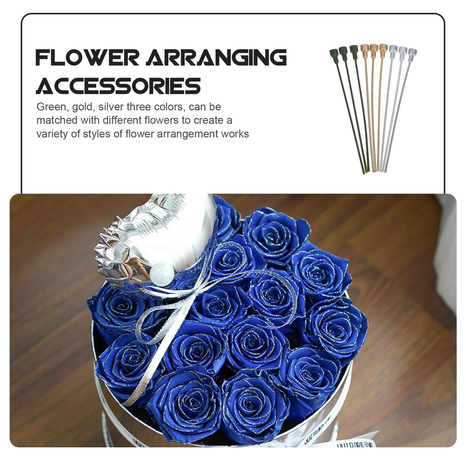 HEMOTON MLINS 36 pcs Bouquet Making Stem DIY Flower Wire Stem Artificial Flower Stems for Crafting Bouquets and Floral Arrangements Accessories