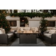 thumbnail image 4 of Nuu Garden Outdoor 43 Inch 50,000 BTU Propane Gas Fire Pit Table, Ceramic Tabletop Outdoor Fire Pit Table with Lid,Glass Fire Pit Wind Guard,Cover and Glass Beads, Dark Brown, 4 of 10