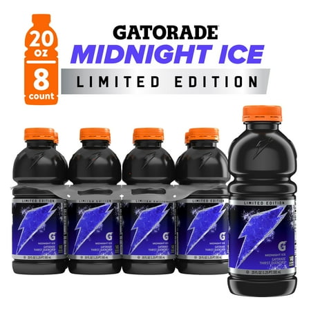 Gatorade Thirst Quencher Midnight Ice Sports Drink, 20 fl oz, 8 Count Bottles