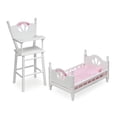 thumbnail image 3 of Juego De Cama Y Trona English Country Doll Con Ropa De Cama Chevron - Blanco/Rosa, 3 of 5