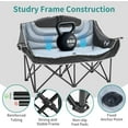 thumbnail image 5 of ABORON Oversized Double Camping Chair, Folding 2 Person Camping Chair Loveseat, Fully Padded Duo Chair Camping Couch, Portable Double Camp Chair, Lawn Chairs, Camping Bench with Carrying Bag, 5 of 8
