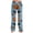 Dark Blue, variant on Womens Pj Pants Halloween Pumpkin Print Wide Leg Drawstring Pajama Pants Sleepwear
