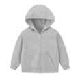 thumbnail image 2 of DJDLJWCJ Girls Zip Up Hoodie Sweatshirt Relaxed Fit Stretch Soft Sweatshirt Solid Color Casual Sweatshirts Gray Size 9, 2 of 6