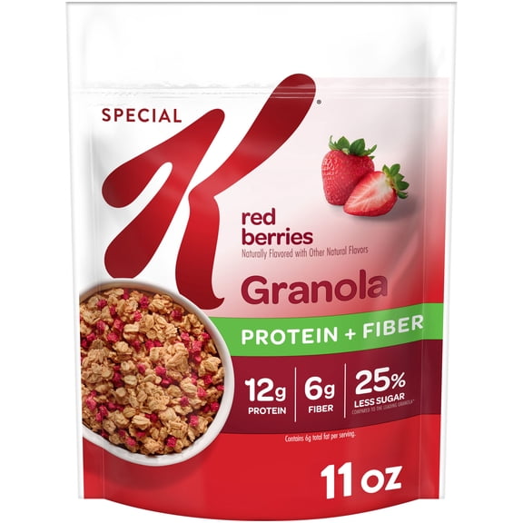 Kellogg’s Special K Granola, Protein Granola, Fiber Snacks, Red Berries, 11oz Bag (1 Bag)