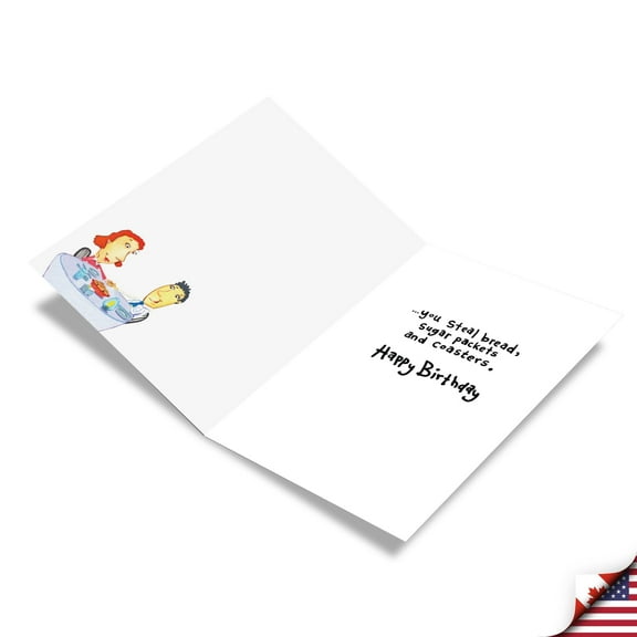 1 Funny Birthday Card with Envelope - Nice Restaurant C3336BDG