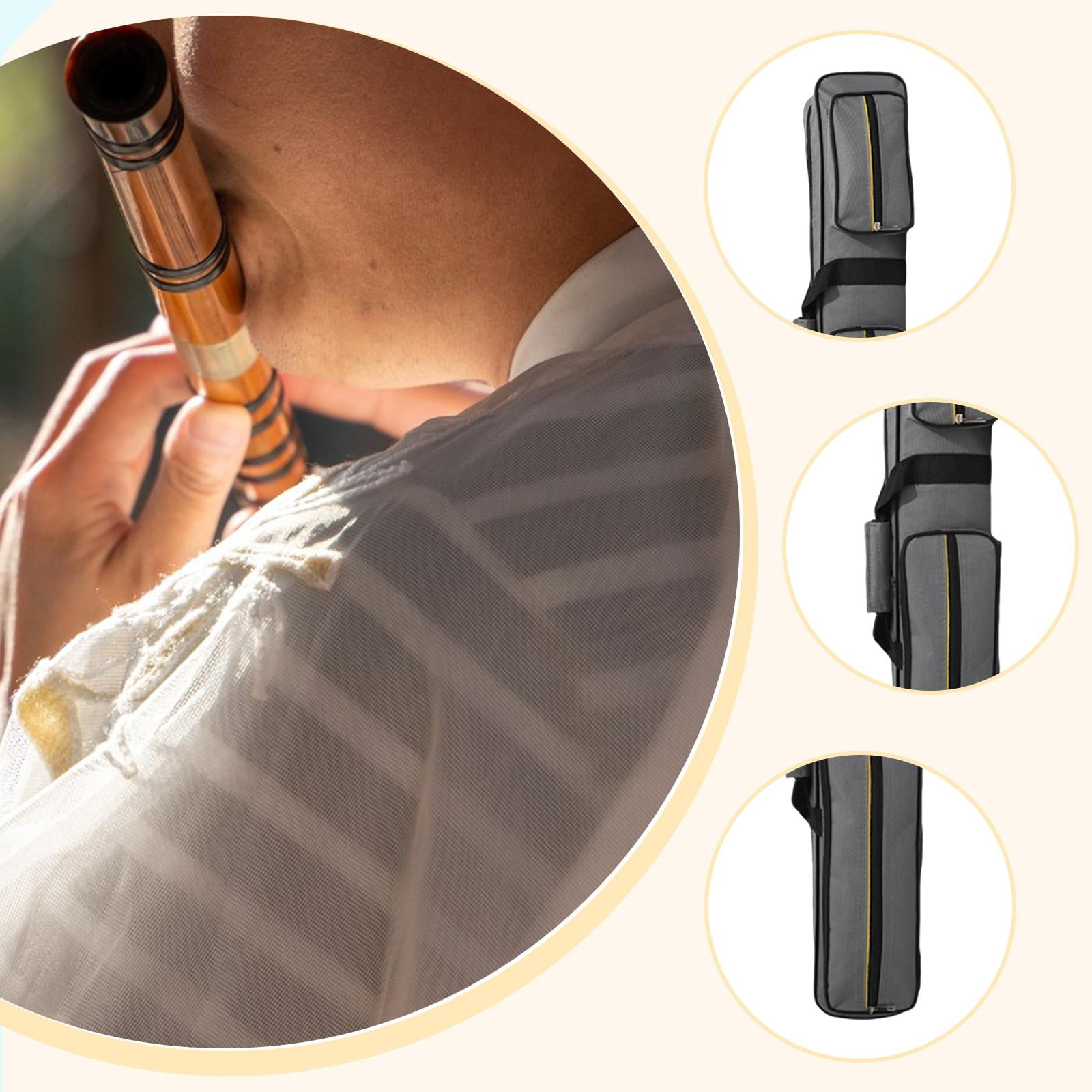 Bamboo Flute Organizer Portable Flute Carrying Case Shoulder Strap Oxford Cloth Water Resistant Musician Travel