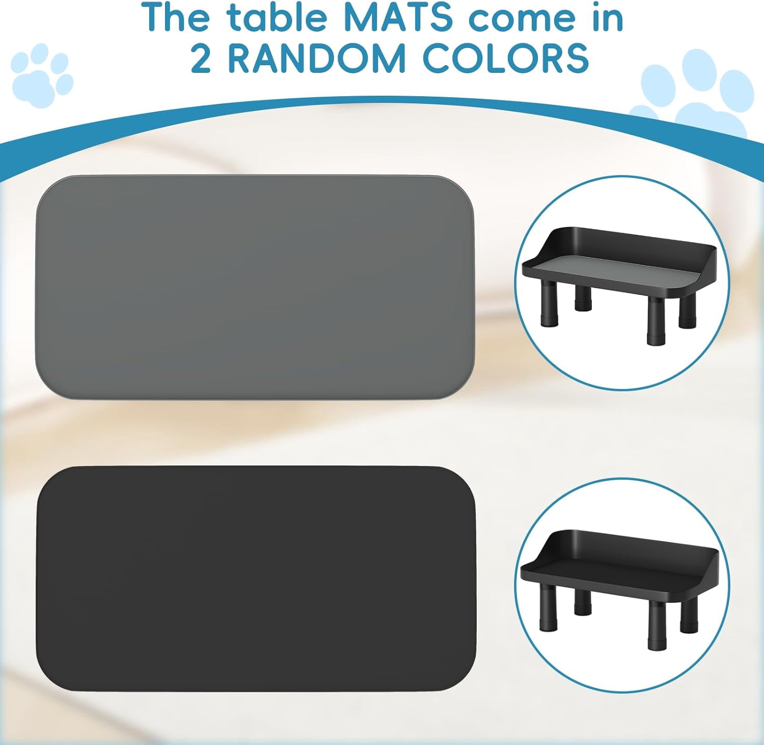 Flymer Elevated Dog Food Bowl Stand - Adjuastable Raised Dog Feeding Station with Splash Gard 16"W Pet Cat Food Table for Large Dogs