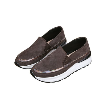 

Colisha Women Loafers Comfort Casual Shoe Slip On Flats Driving Slip-Resistant Moccasins Non-Slip Walking Shoes Coffee 4.5