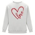 thumbnail image 6 of Sweatshirts for Men Hearted-Printed Graphic Crew Neck Long Sleeve Pullover Fall Tops White XXXL, 6 of 6