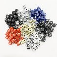 thumbnail image 2 of Juego de dados de punta cuadrada acrílica, Puzzle de 50 piezas, 10mm, 6 caras, accesorio para juego, Decider, fiestas de cumpleaños, cubo blanco/negro, 2 of 4