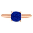 thumbnail image 7 of Solitaire Engagement Ring for Women - 1.5ct Simulated Blue Sapphire in 14K Rose Gold Promise Ring, 7 of 7