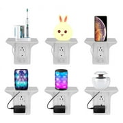 Wall Outlet Shelf Organizer - Space-Saving Socket Stand Holder for Kitchen & Bathroom - Sturdy, Cord Management, Holds 10lbs - Ideal for Phones, Speakers, Echo Devices
