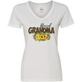 thumbnail image 3 of Inktastic Blessed Grandma Sunflowers and Leopard Print Women's V-Neck T-Shirt, 3 of 5