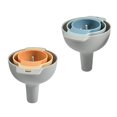 thumbnail image 2 of 2pcs 4 in 1 Kitchen Funnels Set Multifunction Nested Funnel Plastic Oil Strainer Wine Filtering Tool (Orange+Blue), 2 of 8