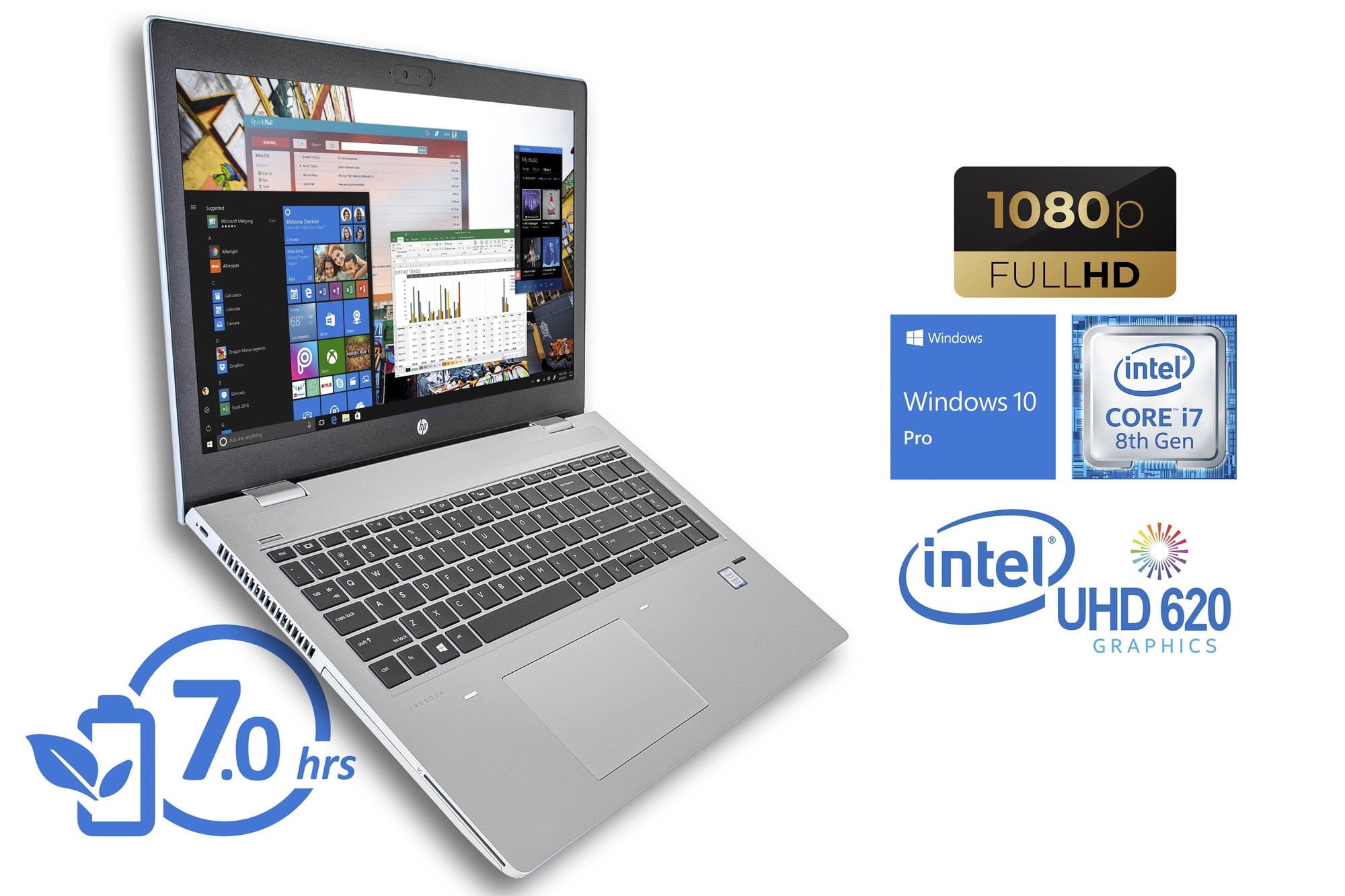 Hp Probook 650 G4 Notebook 15 6 Fhd Display Intel Core I7 8550u Upto 4 0ghz 8gb Ram 512gb Nvme Ssd Dvdrw Hdmi Vga Displayport Via Usb C Wi Fi Bluetooth Windows 10 Pro Walmart Com