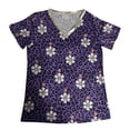 thumbnail image 4 of Pompotops T-Shirt Décontracté à Manches Courtes Imprimé Léopard Col en V pour Femmes, 4 of 5
