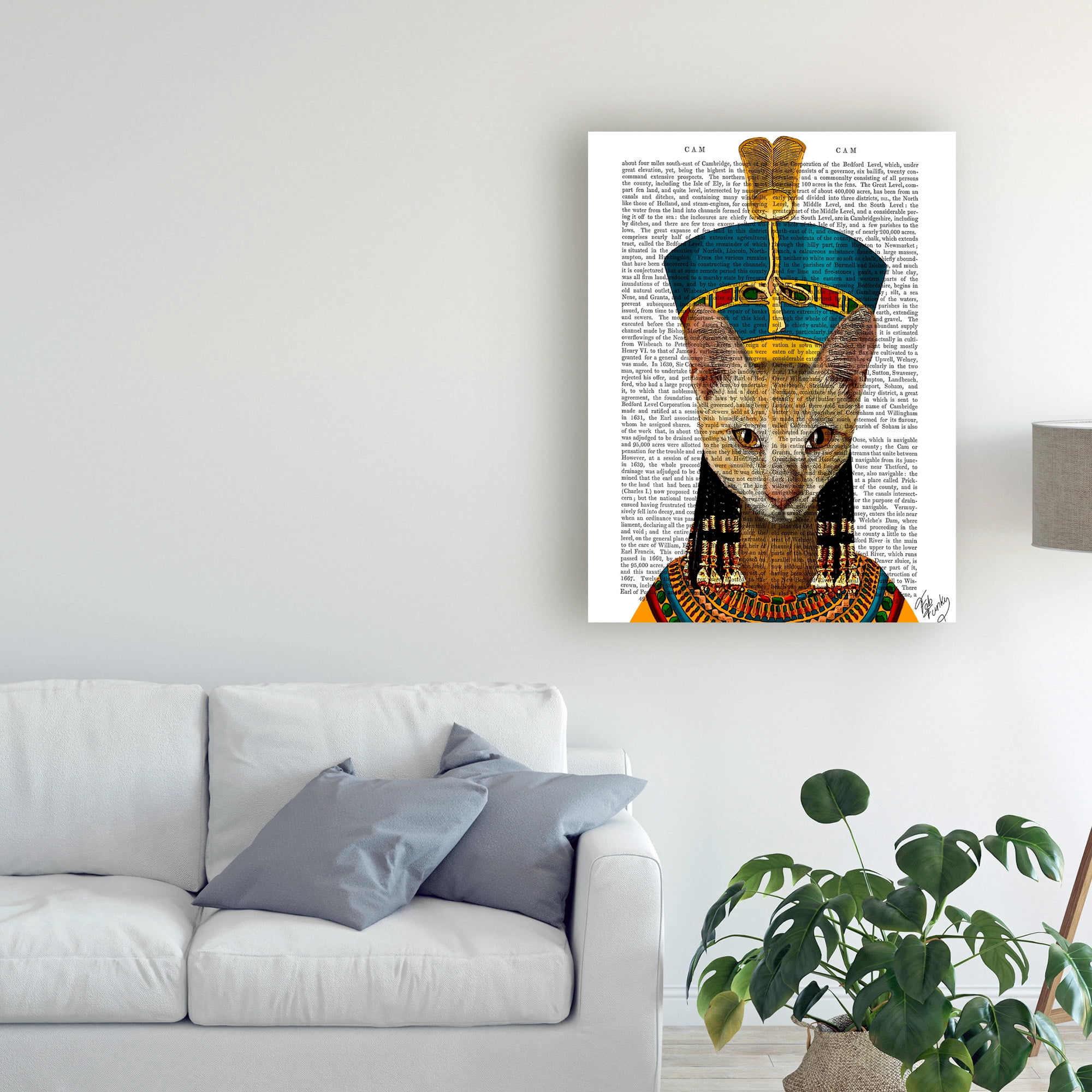 Trademark Fine Art 'Egyptian Queen Cat' Canvas Art by Fab Funky