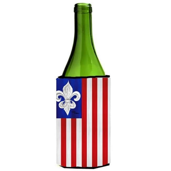 Patriotic Fleur de lis Wine Bottle Hugger