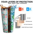 thumbnail image 3 of 16oz Tumblers Bichon Dog Blue Florals Stainless Steel Vacuum Insulated Double Wall Travel Tumbler Cups Mug with Lid and Straw,Cleaning Brush for Coffee,Tea, 3 of 4