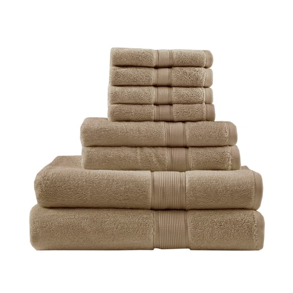 Gracie Mills Eulalia 800 GSM Cotton 8-Piece Antimicrobial Towel Set