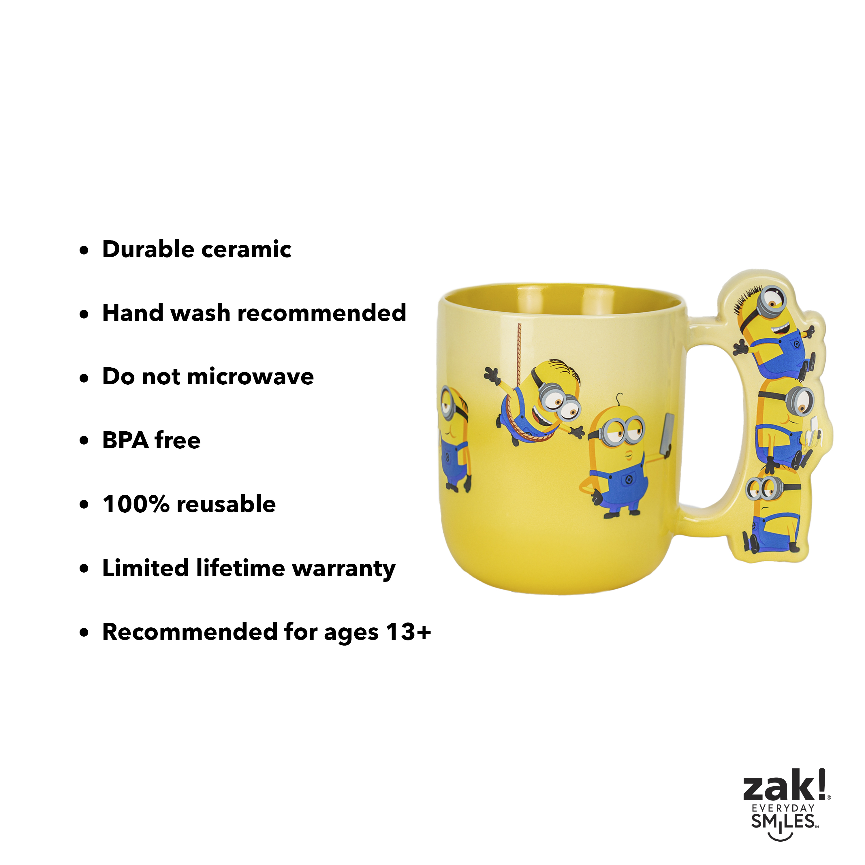 Zak Designs 15oz Minions Sculpted Ceramic Mug, 2-Pack photo 6