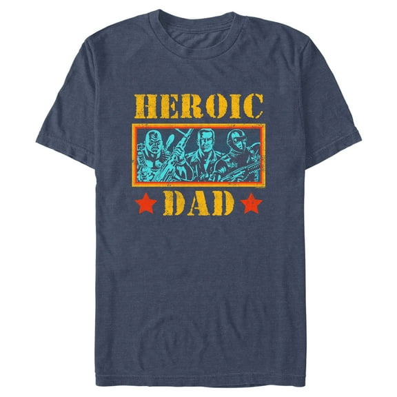 Men's GI Joe Heroic Dad Graphic Tee Navy Blue Heather 3X Large