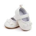 thumbnail image 5 of nvzhuang Baby Girl Dress Shoes Bowknot Mary Jane Flats Quilted Crib Shoes with Non-Slip Rubber Sole, 5 of 9