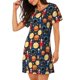 thumbnail image 2 of Disketp Colorful Astronomy para Camisón Corto de Manga Corta para Mujeres, Camisón Cómodo con Escote Redondo, Bonito y Confortable, 2 of 6