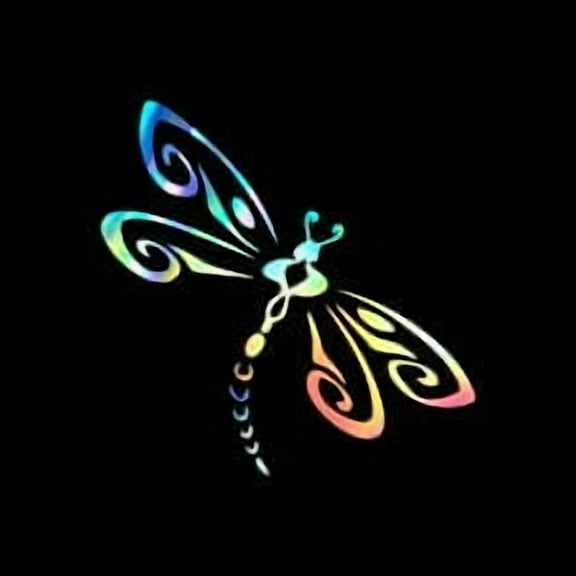 Dragonfly Holographic 6 Inch Professional Sticker for Truck, Car, Tumbler, Cup, Laptop, Decor, Locker, Table, Window