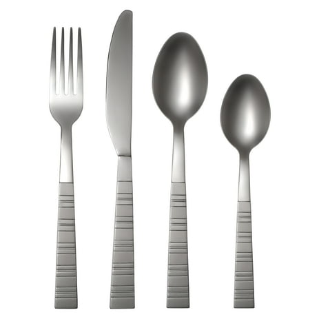 Cambridge Silversmiths Dallas Frost 16-Piece Flatware Set with Storage Caddy, Service for 4