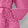 thumbnail image 5 of SBYOJLPB Robe à Col Rond pour Enfants Couleur Unie Robe à Manches Longues Jupe Décontractée et Confortable avec Nœud en Maille pour Filles, 5 of 5