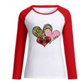 thumbnail image 4 of CEHVOM T-Shirt à Manches Longues pour Femmes à Col Rond avec Imprimé de la Saint-Valentin, Haut à Manches Longues à Empiècements, 4 of 4