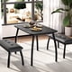 thumbnail image 2 of Yeshouse Mesa de comedor para 4 personas con 2 bancos tapizados, juego de 3 piezas que ahorra espacio, ideal para cocinas, apartamentos y estudios, fácil de montar, 2 of 8