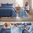 thumbnail image 6 of Regency Heights Twin/Twin XL Comforter Set with Quilt Coverlet, 4-Piece Bed in a Bag Navy Solid Bedding Set with Quilted Bedspread and Shams, Layered Bedding Bundle for All Season, 6 of 13