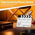 thumbnail image 2 of Directors Film Clapper Board Film Slate, Acrylic Plastic Dry Erase Movie Clapboard for Studio Camera Theater Props TV Video  Film Cut Action Scene Slate Board 10x12" with Black/White Sticks, 2 of 9