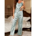 thumbnail image 6 of Deago Womens Satin Silk Pajamas Set Sleeveless Soft Camisole Tops and Pants Sleepwear 2 Piece Pjs Set S-XL, 6 of 10