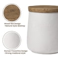 thumbnail image 2 of VENTOPYR Concrete Outdoor Side Table with Wood Grain Top,Small Cylinder Shaped Round Accent End Table for Patio,Garden,White, 2 of 6