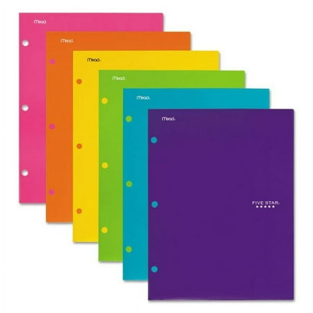 FIVE STAR Five Star Four-Pocket Portfolio 11 x 8.5 Assorted Colors Trend Design 6/Pack