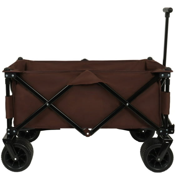 BOFANG Heavy Duty 300LBS Capacity Folding Wagon with All-Terrain Wheels,Brown