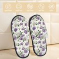 thumbnail image 2 of Honeii Spring Flowers Print Furry Slippers Bedroom Slippers for Women and Men Fuzzy Plush Comfy Faux Fur Lined Slide Shoes -Large, 2 of 8
