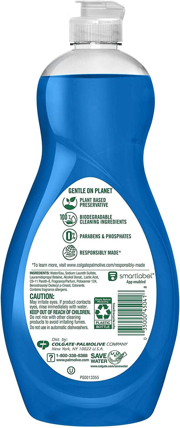 Moisturizing Liquid Dish Soap with Cleaning Power Degreaser - Tough on Grease but Gentle on Skin | Dishwashing Liquid Soap Suitable as Dishwasher Soap- 20 FL OZ Refillable Bottle, 4 Bottles