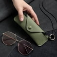 thumbnail image 4 of Joernso Portable Glasses Storage Bag with Lanyard Soft Faux Leather Sunglasses Case Women Men Myopia Eyeglass Organizer Outdoor Travel Glasses Carrying Bag Fashion Accessories, 4 of 8