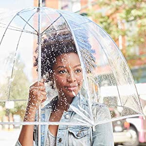 Transparent Umbrella for Adults Clear Bubble Umbrella with Windproof Dome 